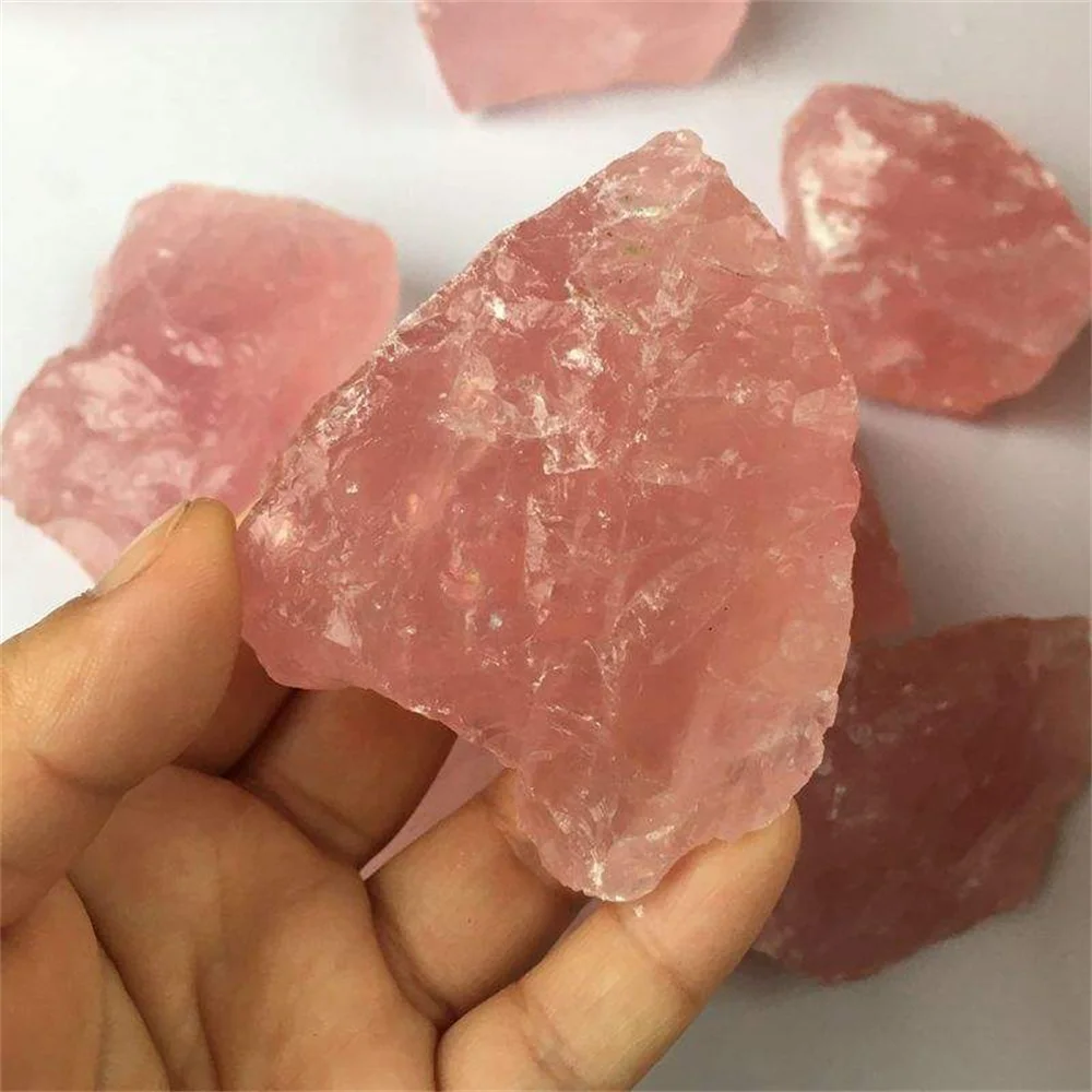 100% Natural Pink Rose Quartz Stone Raw Crystal Stones Healing Mineral Specimen Raw Rough Quartz Rose Crystal Chakra Stone 1pc