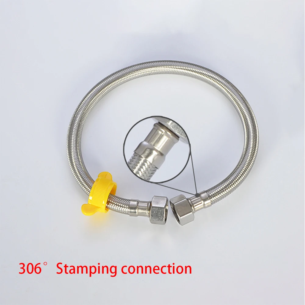 Manguera trenzada de acero inoxidable 304 de 1/2 pulgadas, tubería de agua fría y caliente, tubería de conexión para grifo de inodoro, conexión de agua para jardín