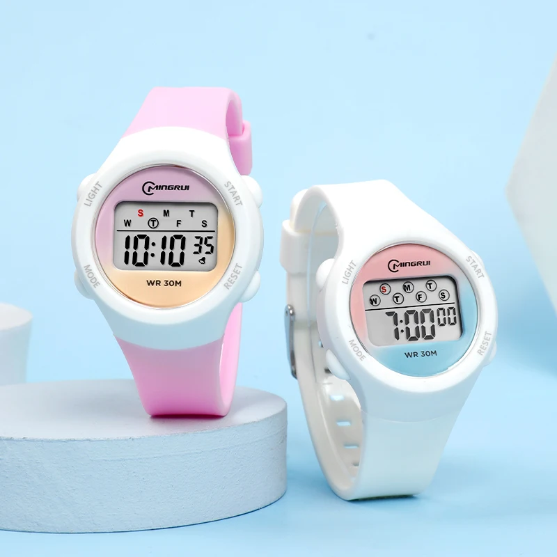 Relojes deportivos para niños, cronómetro con alarma, reloj Digital para niños y niñas, reloj de pulsera electrónico rosa resistente al agua hasta 30M para estudiantes