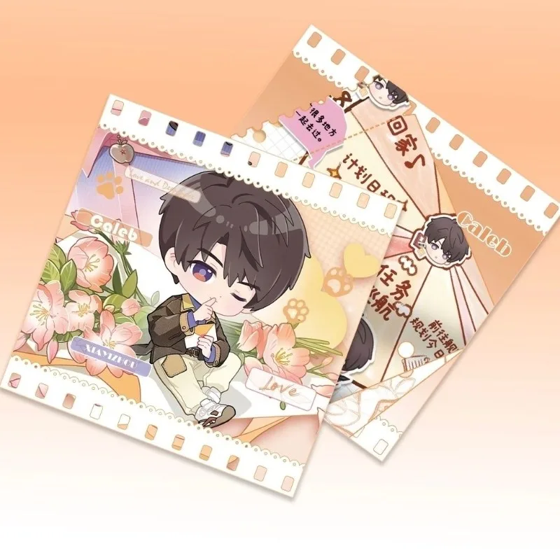 5 unids/set tarjeta versión Q de amor y espacio profundo Xavier Zayne Rafayel ralayo Sylus Caleb Cosplay esquinas redondeadas postal LOMO