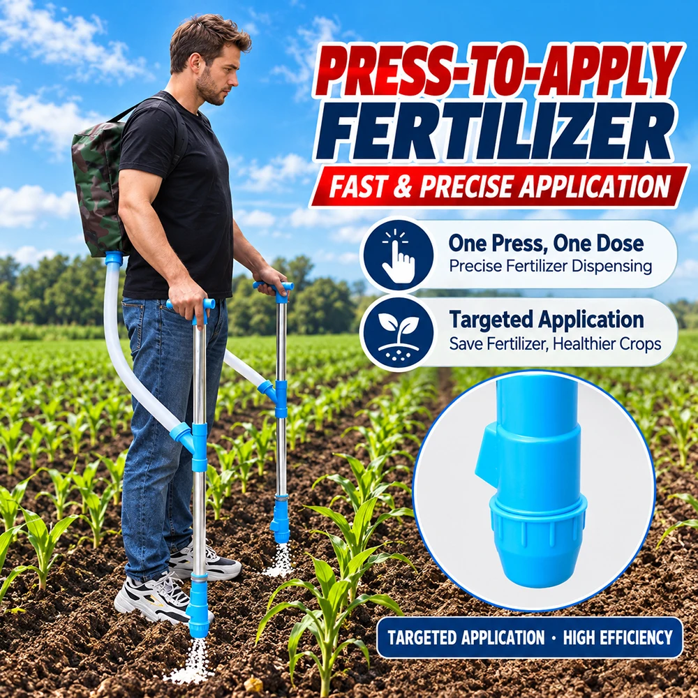 Backpack Fertilizer Applicator Manual Agricultural Fertilizer Spreader Handheld Fertilizing Tool for Farm Garden Crops