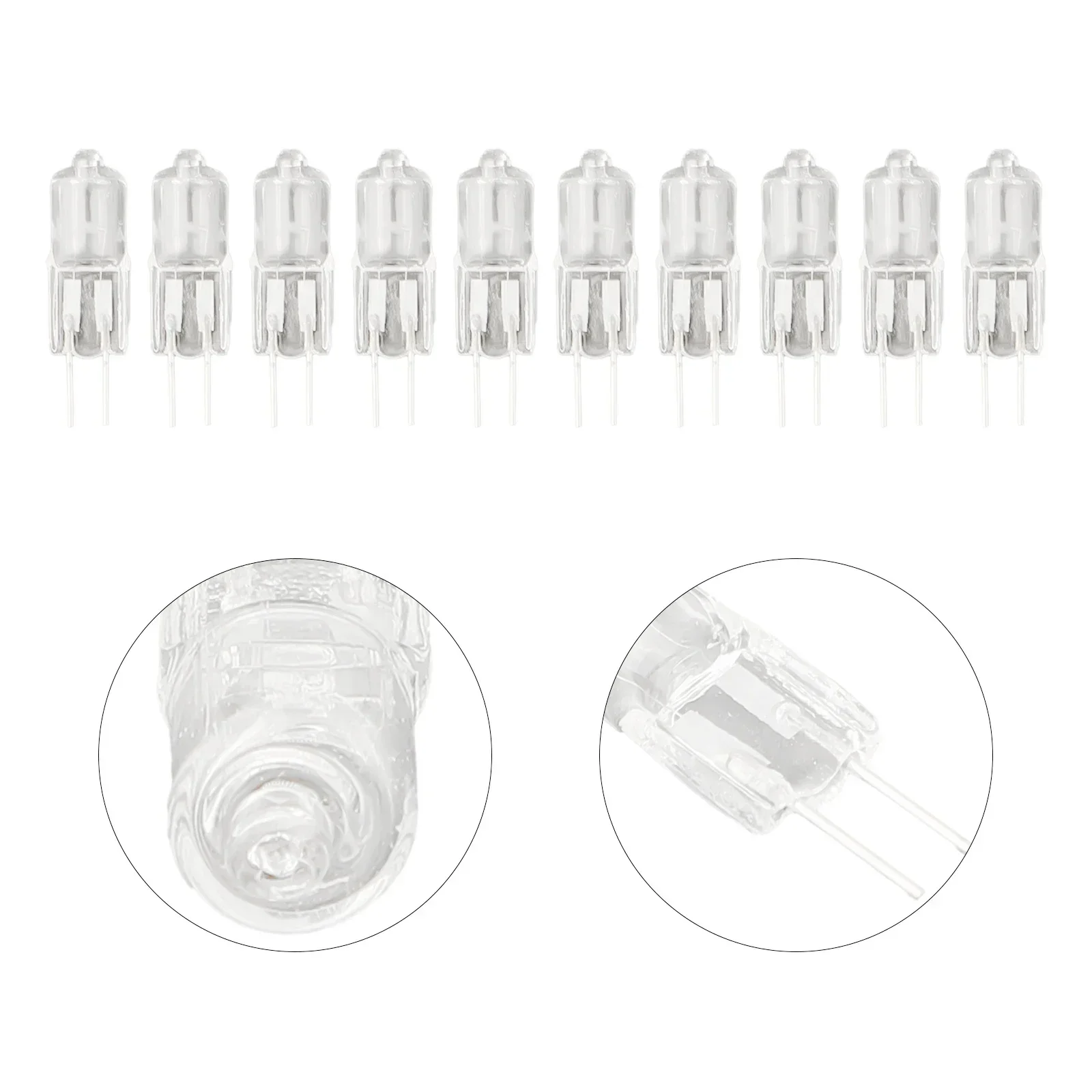 G4 12V 5W/10W/20W/30W/50W Halogen-Kapsellampe Glühbirnen Schreibtischlampe Ersatz 10 Stück Halogenlampe 2-Pin-Glühbirne