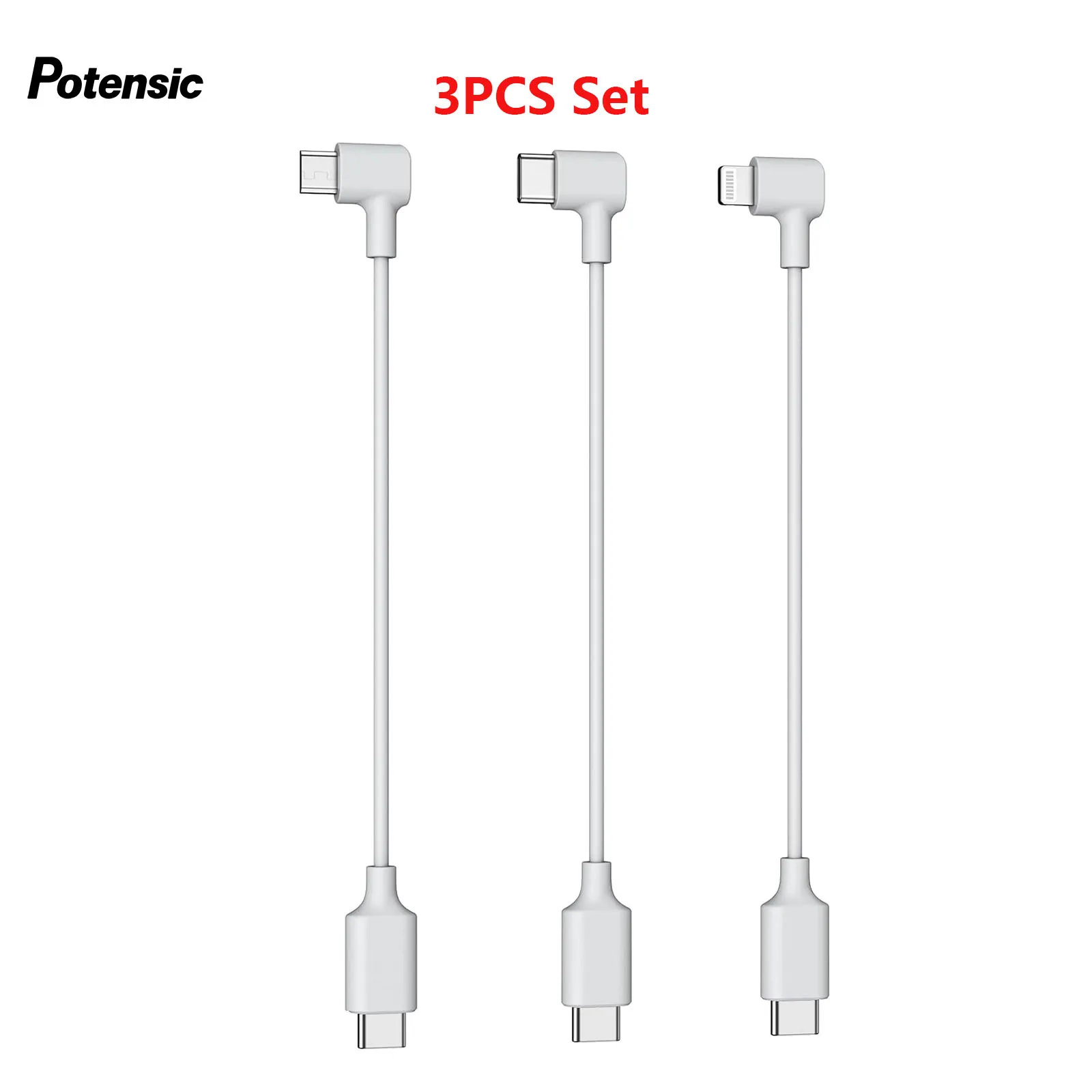 Potensic USB OTG Cable Micro/Type C/Lightning Port for ATOM, ATOM SE, ATOM LT Drone Remote Control