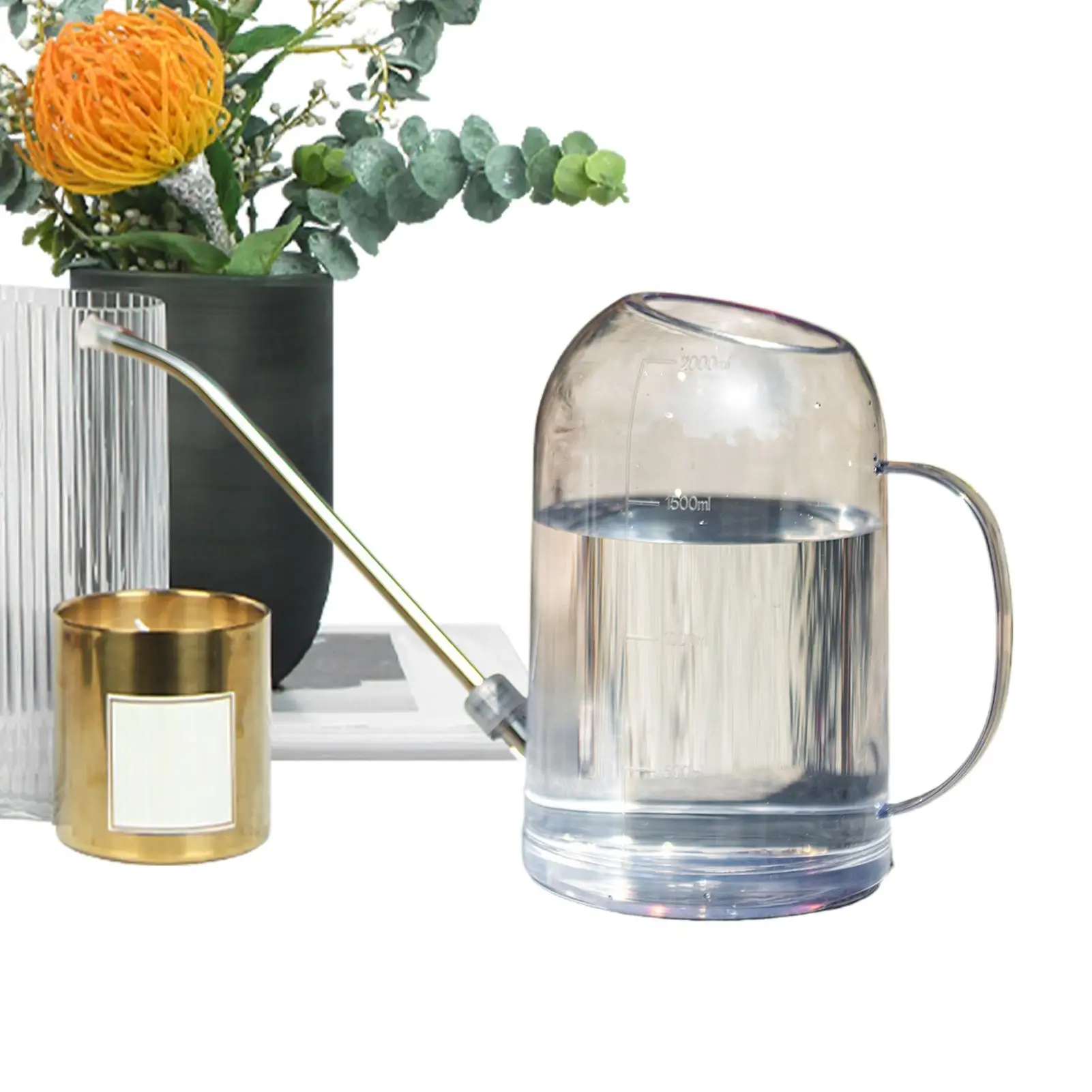 

Садовая лейка 2 л, большая емкость, многофункциональный садовый инструмент для использования в помещении и на улице, для заднего двора, дома, растений бонсай, газона, сада