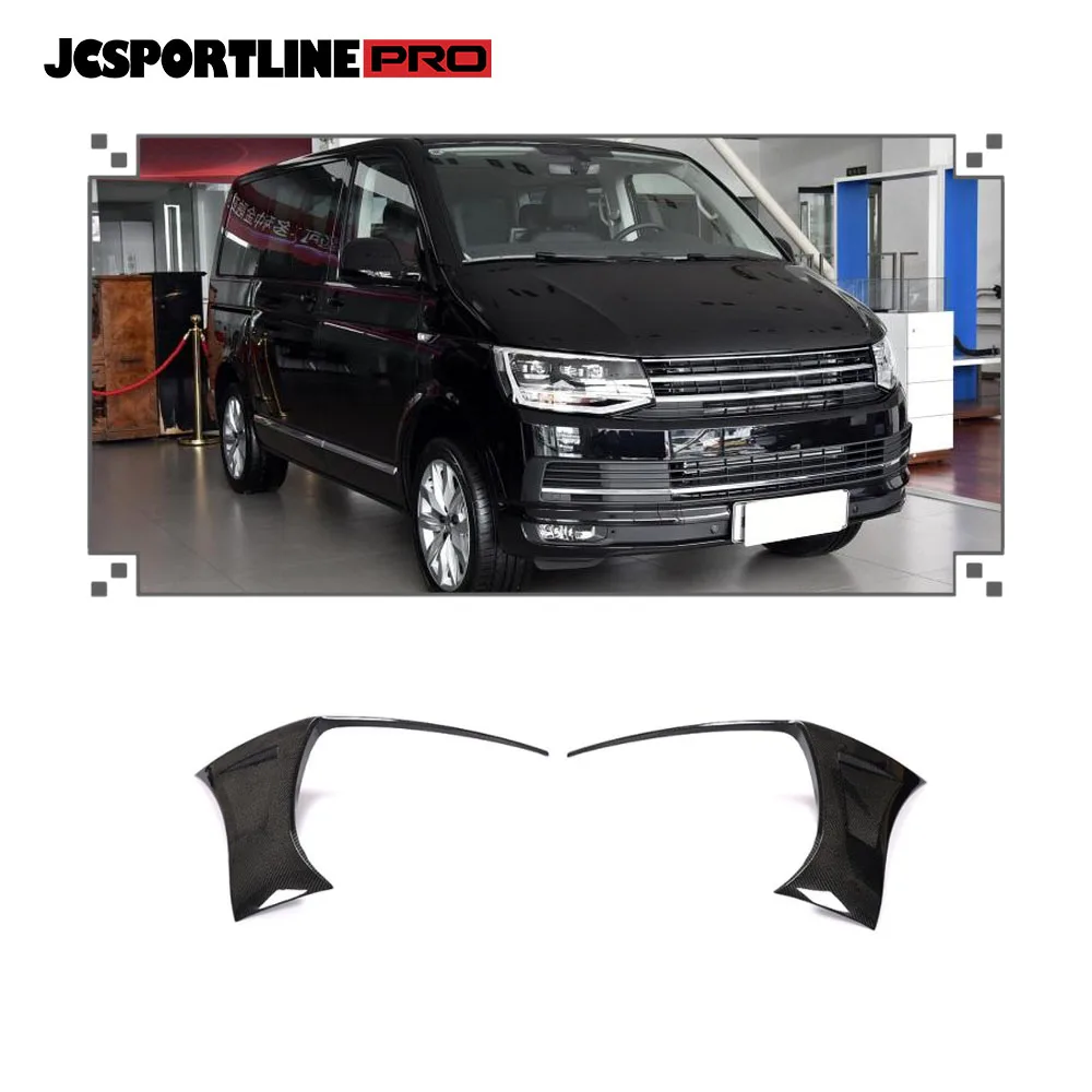 

JC Sportline Carbon Fiber T6 Front Bumper Trim Extension Side Vents for VW Transporter T6 Van Multivan 2015-2019