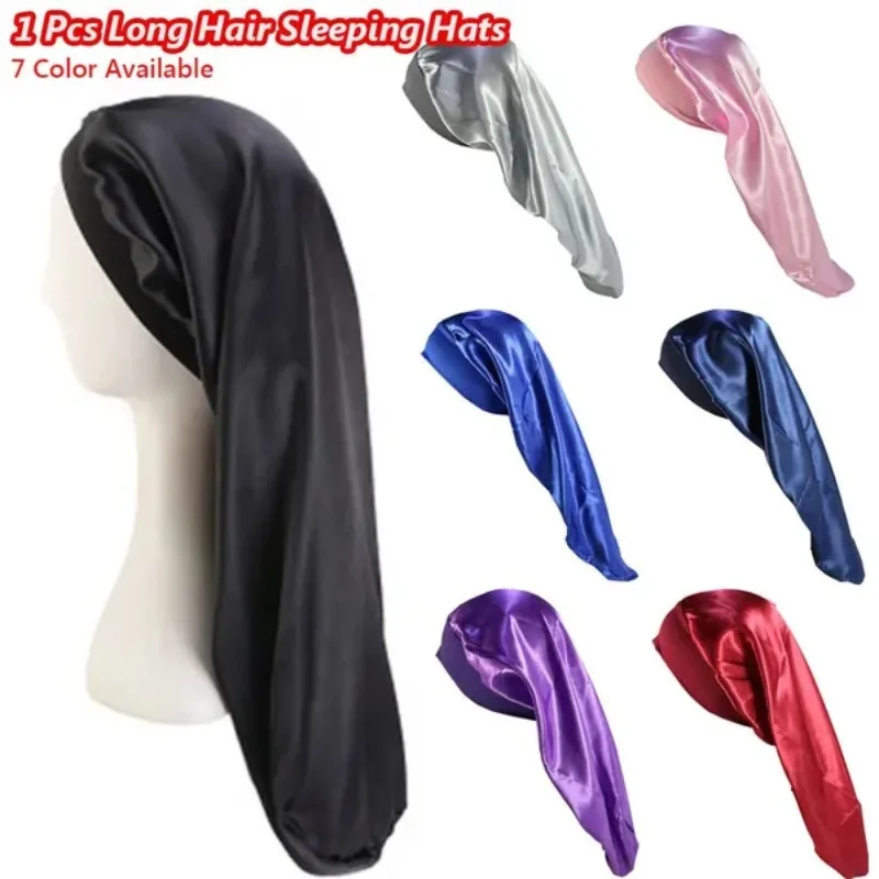 1 Pcs Fashion Elastic Wide Edge Night Hat Hair Care Sleeping Long Hair Wrap Cap
