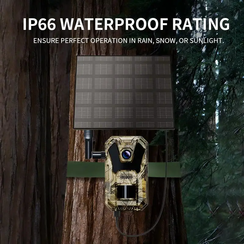 

4MP Solar Panel Hunting Trail Infrared Live Video Wildlife Forest Surveillance 4G Trial Camera for Outdoor Hunting Ucon