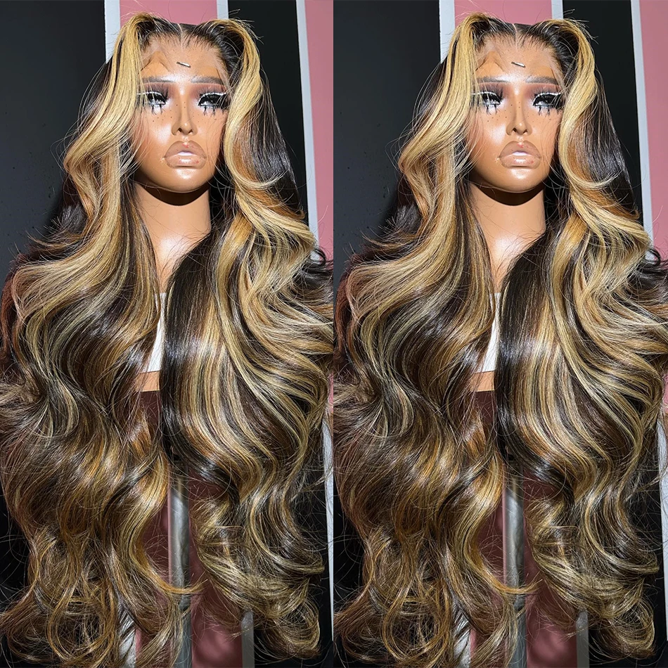 Highlight 13X6 Transparent Lace Frontal Human Hair Wigs Brazilian Remy 13x4 Lace Front Wigs 4x4 Closure Lace Wig PrePlucked