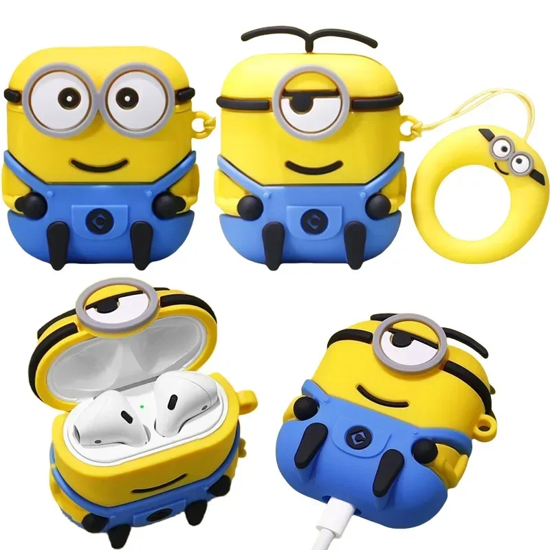 Minions 3D Case for Apple AirPods 1 2 3 Pro 2 Case Cute Cartoon Bluetooth Earphone Case for Airpods Pro 2 3 1 Cover Charging Box