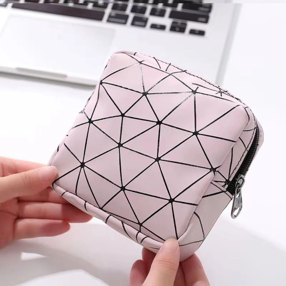 Maandverband opbergtas, lederen waterdichte vrouwelijke periode tas met ritssluiting voor tienermeisjes vrouwen, klein make-up tasje, portemonnee
