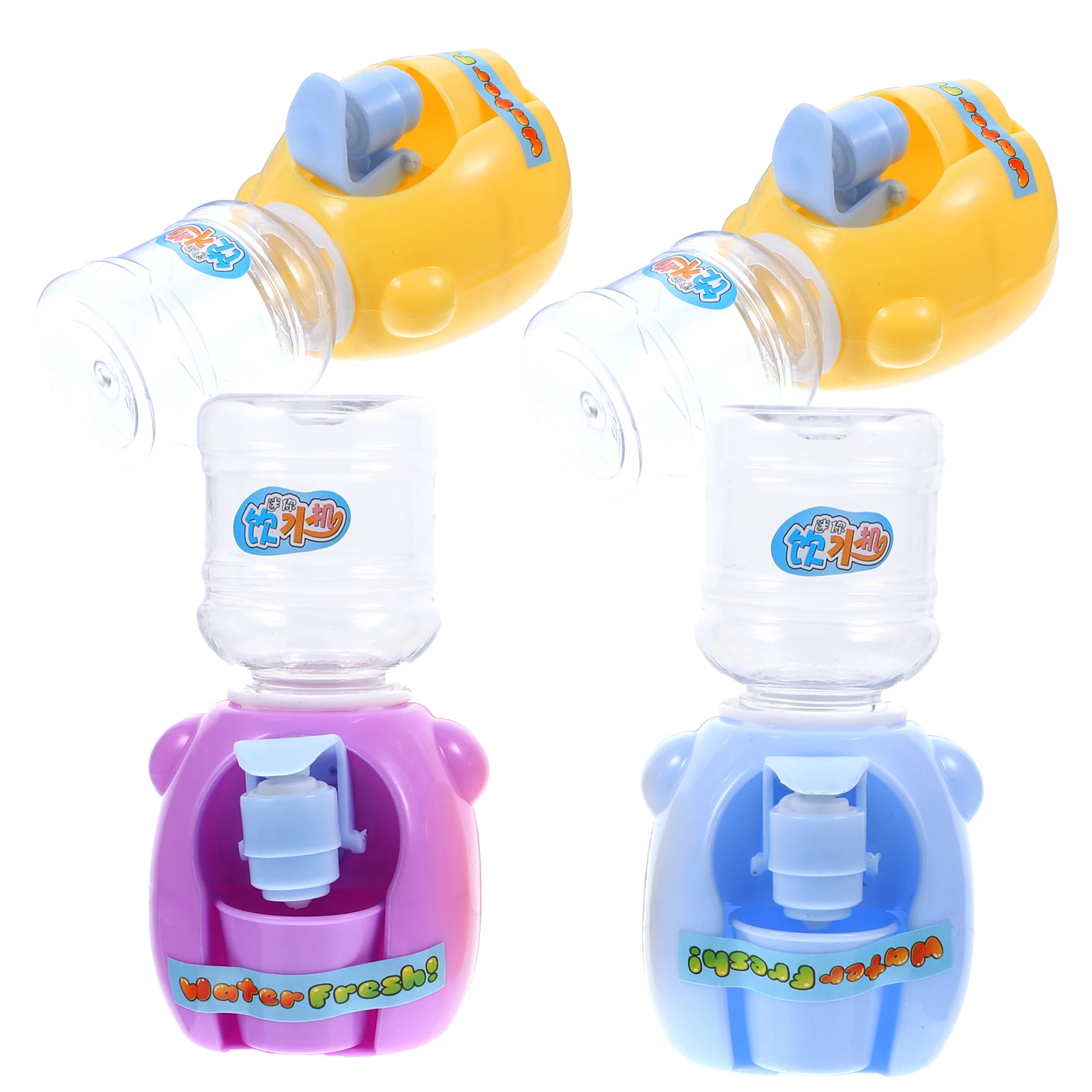 

4 set Mini Water Dispenser Kids Toys Cartoon Electric Sound Light Simulation Kitchen Appliance Beverage Machine Tiny Fountain