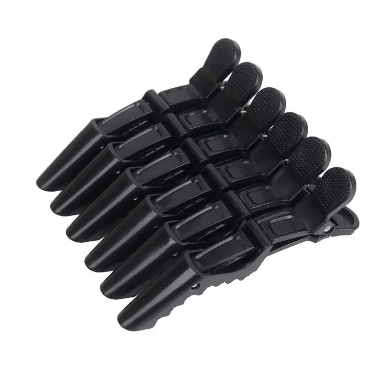 

1/6pcs Black Alligator Hair Clips - Salon-Grade Non-Slip Grip, Wide Teeth & Double-Hinged for Hair Styling Clip Supplies