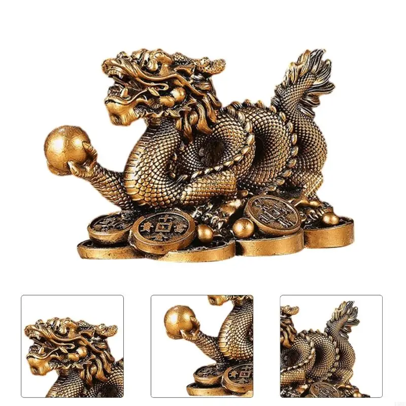 45be Patung Patung Naga Emas Cina Patung menarik perhatian dan melindungi rumah Anda, hadiah yang bagus untuk teman dan keluarga