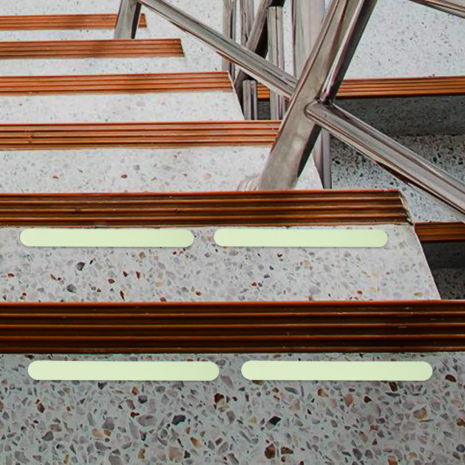 12Pcs Luminous Green Anti Skid Stair Treads Non Slip Step Strips for Marble Hardwood Floors Outdoor Stairs Stair Treads Non Slip