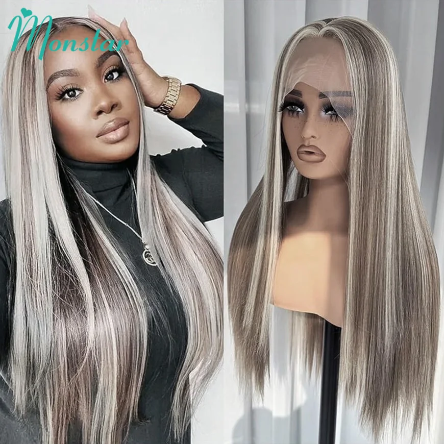 Ash Blonde Wig Highlight 13x6 Hd Lace Frontal Wigs Straight Vietnamese Raw Hair Wig 613 Blonde Colored Human Hair Wigs For Women