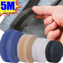 Cinta autoadhesiva para dobladillo de pantalones, pasta para borde de pantalones, herramientas para acortar pantalones, reparación de ropa DIY, suministro de costura de cinta de poliéster, 1/5M