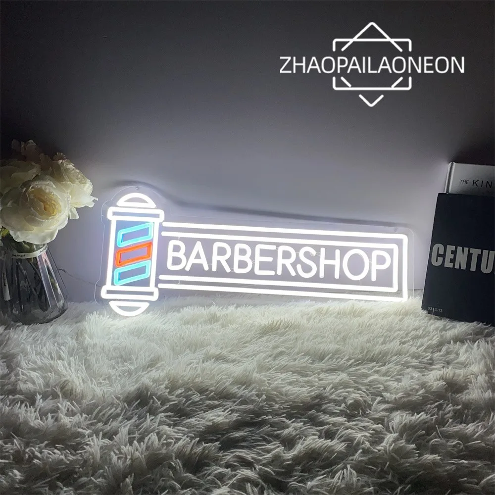 LED Neon Light Sign para Hair Salon, Barber Shop Decoração, Open Welcome, Room Decor, Wall Lamp