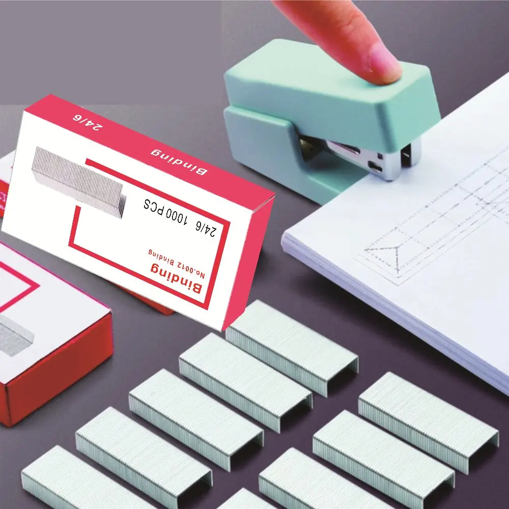 2 Boxes Staple 24/6 Bookbinding Dental Clamps Rivets For Stapler School Supplies Office Accessories Stationery Binding Staplers