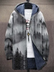 Unisex Art Simple Long-Sleeved Sweater Coat Cardigan Fleece Overcoat Thick Warm Jacket