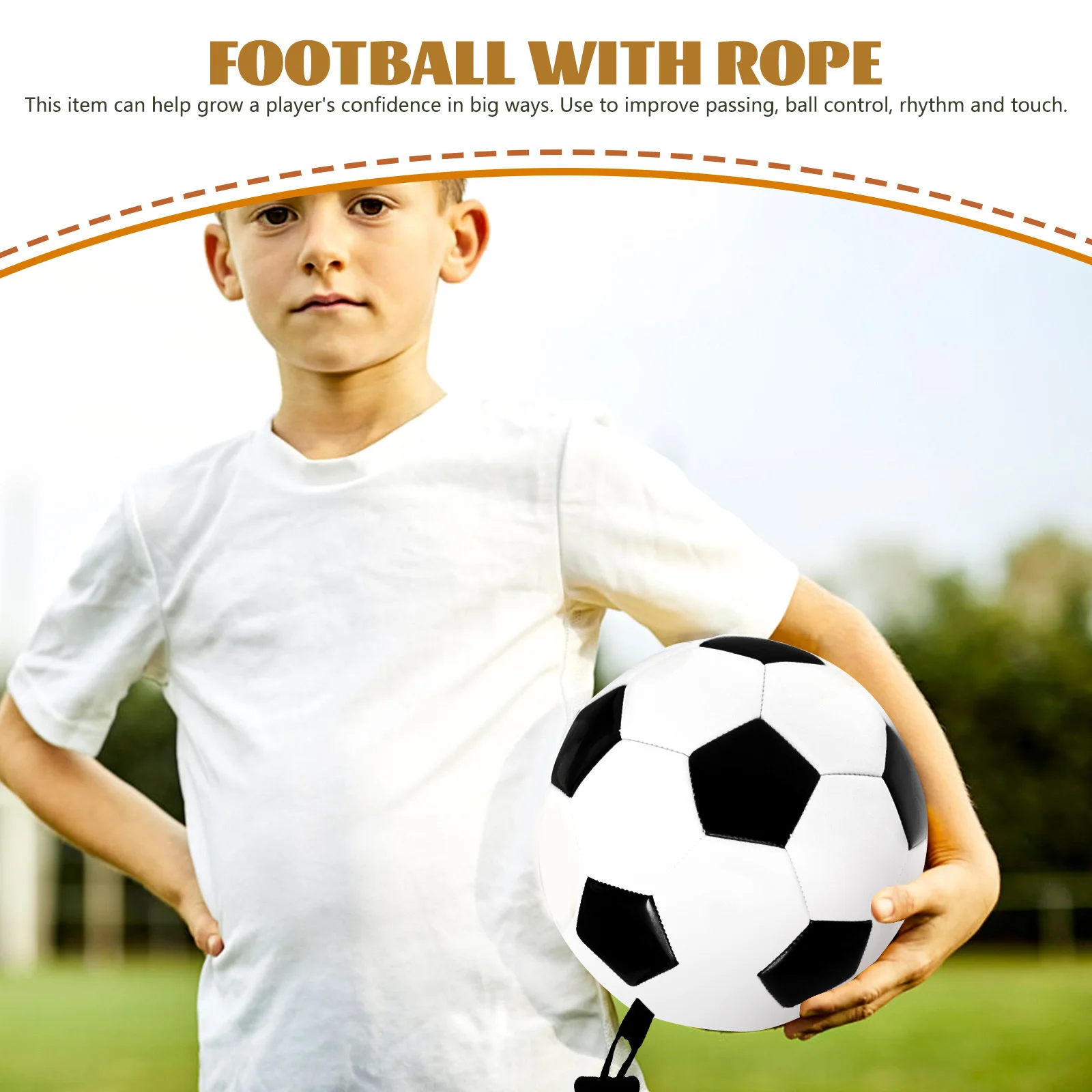 サッカー サッカー トレーニングロープ 調節可能なハンドル 大人向け 耐久性 パッシング精度向上 自信ボール