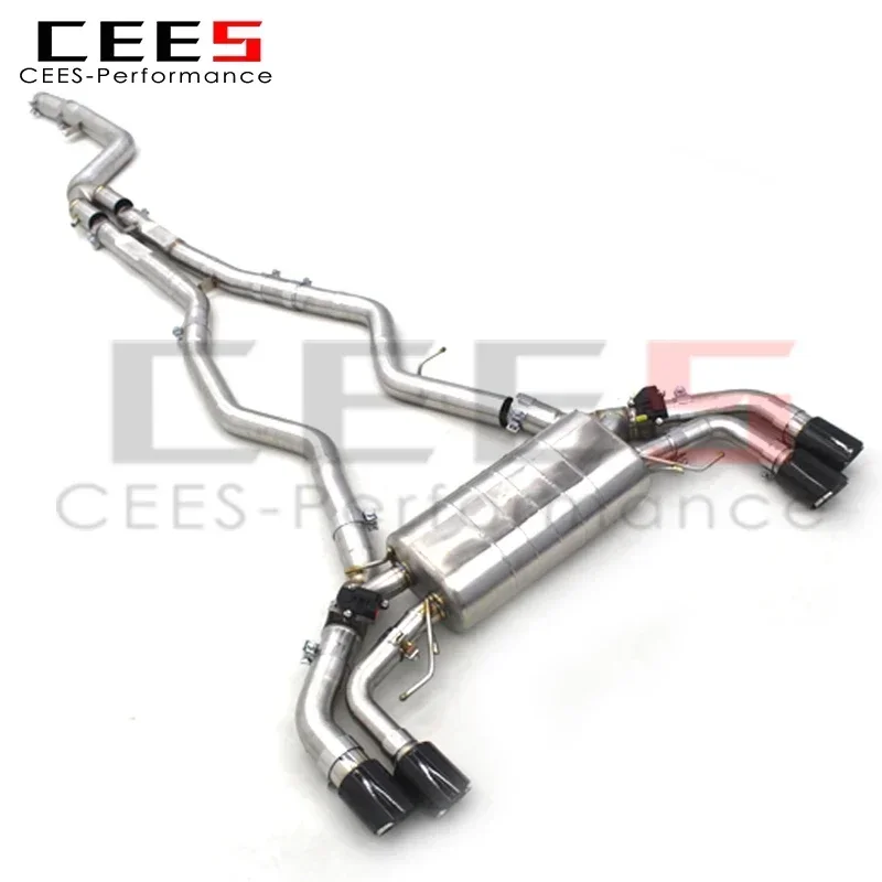 CEES Catback Exhaust Catless Downpipe For BMW M240i M240 B58 3.0T 2017-2023 Muffler Exhaust Downpipes without cat