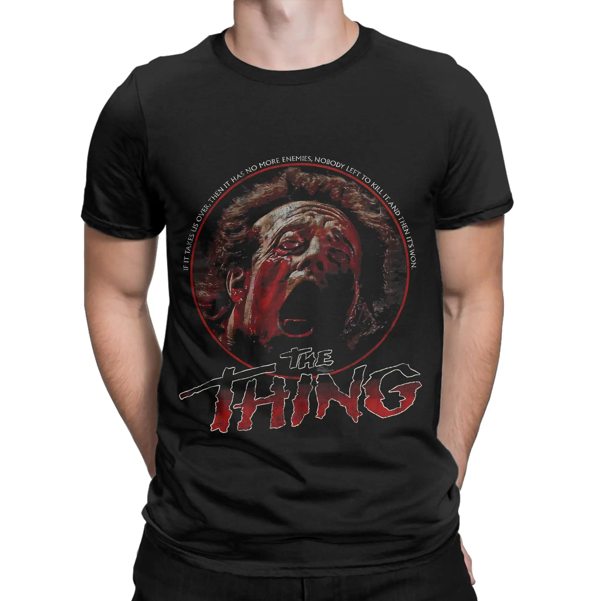 The Thing 1982 Palmer distressed Funny 100% Cotton T-Shirt the thing Tees Tops For Men