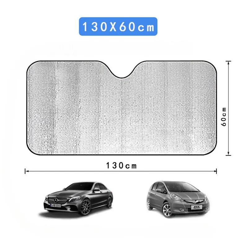 Silver Car Foldable Sun Shade - Zone Tech Premium Quality Accordion Metallic Reflective Car Sun Shade Sun Shade