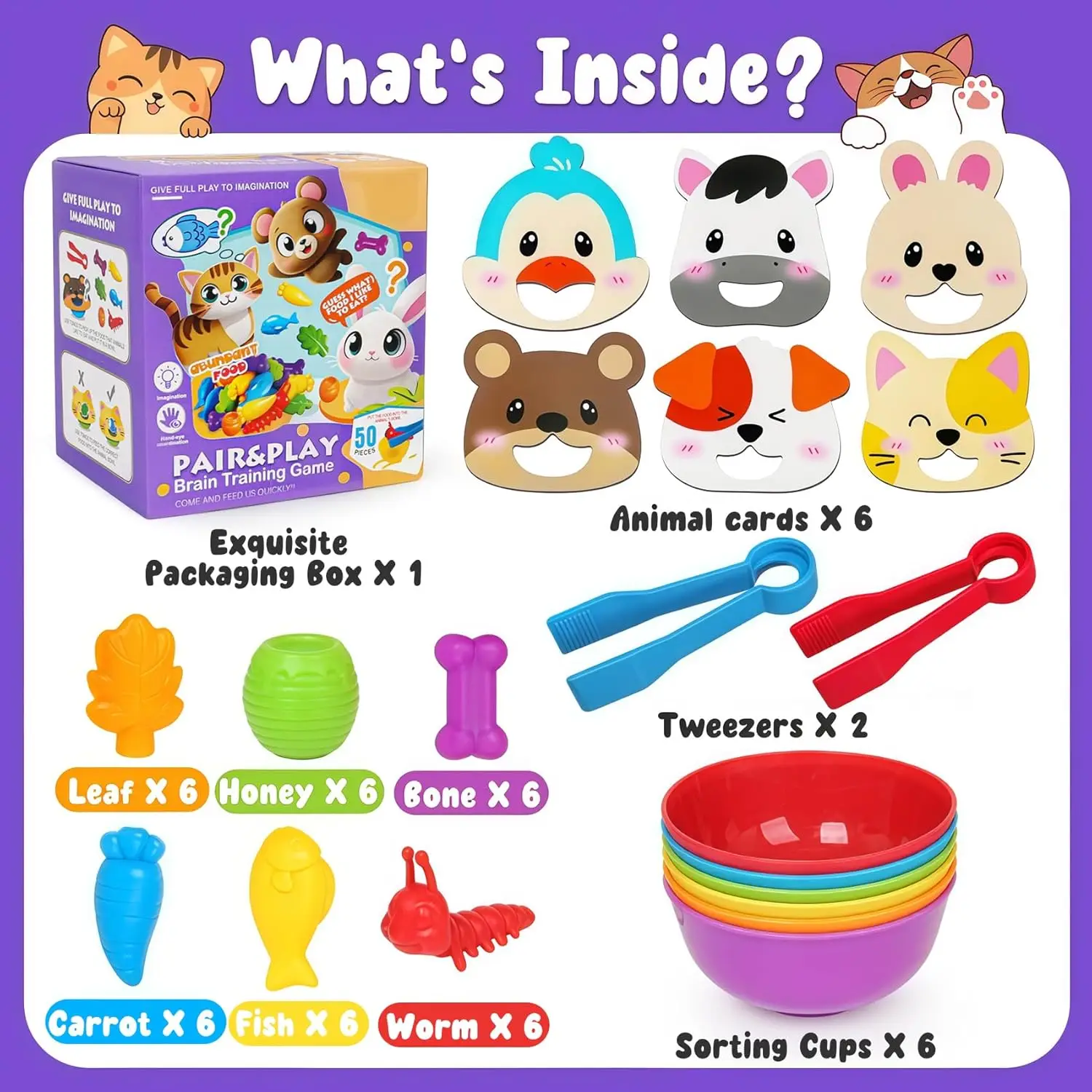 Montessori Animal Sorting Toy Animal Counting Color Sorting Dinosaur Animal Identification Skill Upgrading for Children Gift Toy