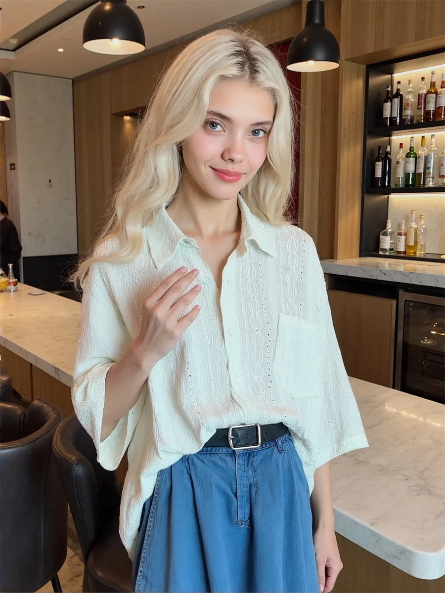 قميص نسائي صيفي بأكمام قصيرة مقاس كبير قميص كلاسيكي بنمط طباعة الفهد وزر أمامي كاجوال بسيط أساسي #1