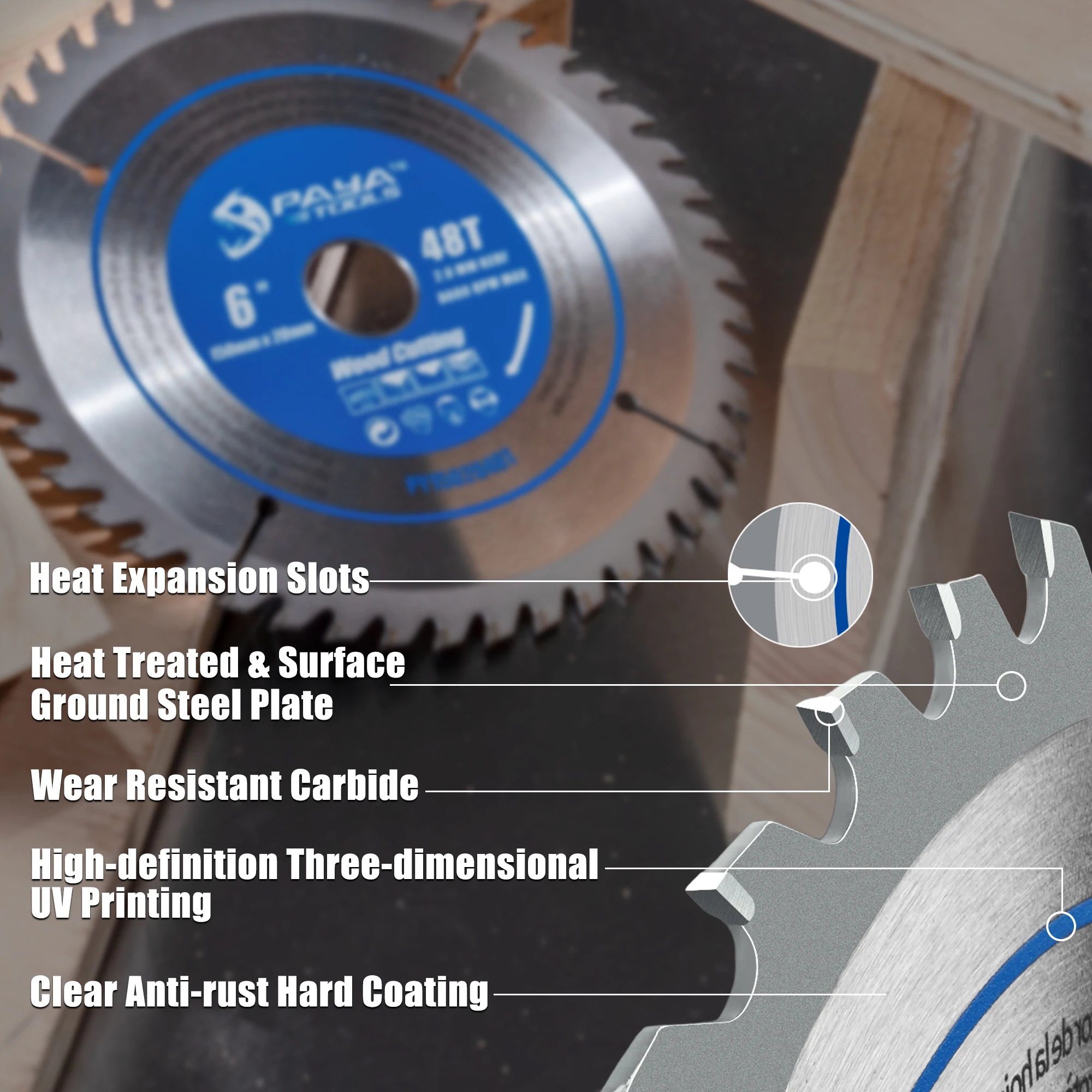 PAYA Woodworking TCT Circular Saw Blade 150mm 48 Tooth 6 Inch Cutting Disc with 20mm Arbor for Softwood Hardwood Plywood Cutting view 3