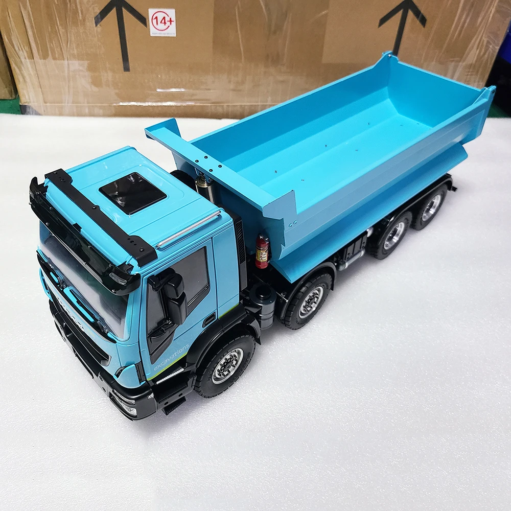 1/14 8x4 RC hydrauliczne wywrotka kompletny pojazd w jednej osi grupa malowane RTR urządzenie inżynieryjne Model RC zabawki dla chłopca samochodu