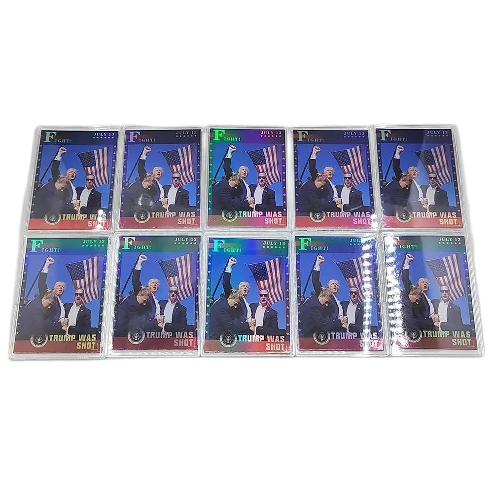 

Donald Trump CARD SHOOTING MAKES ME STRONGER President NO.45 New Gold Commemorate Shot Collection Card Collection