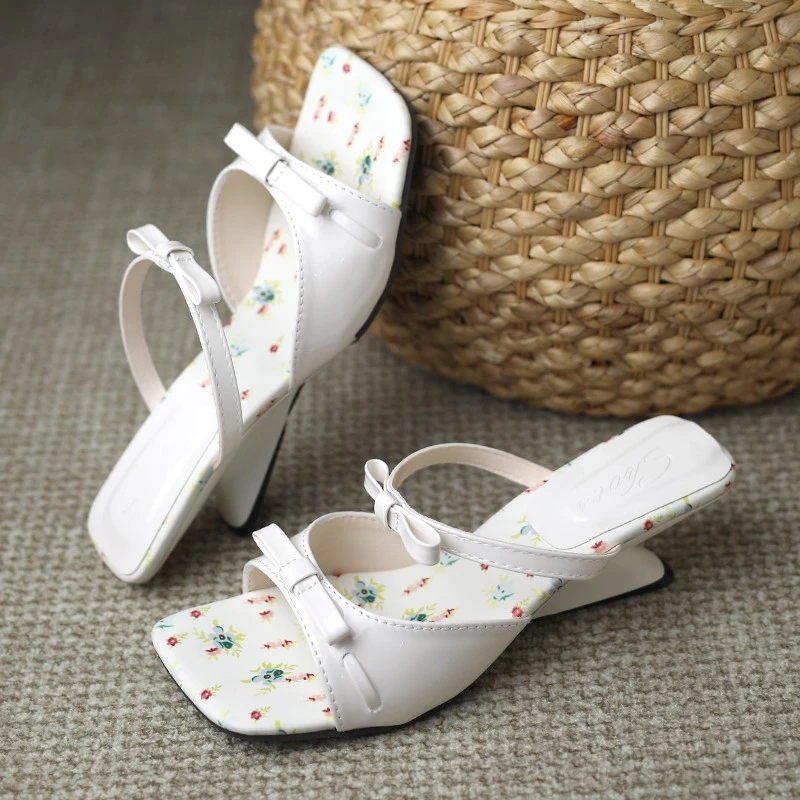 Women's French Style High Heel Platform Sandals With Open Toe, Strap & Butterfly Bow - Summer Fashion_voghion.com