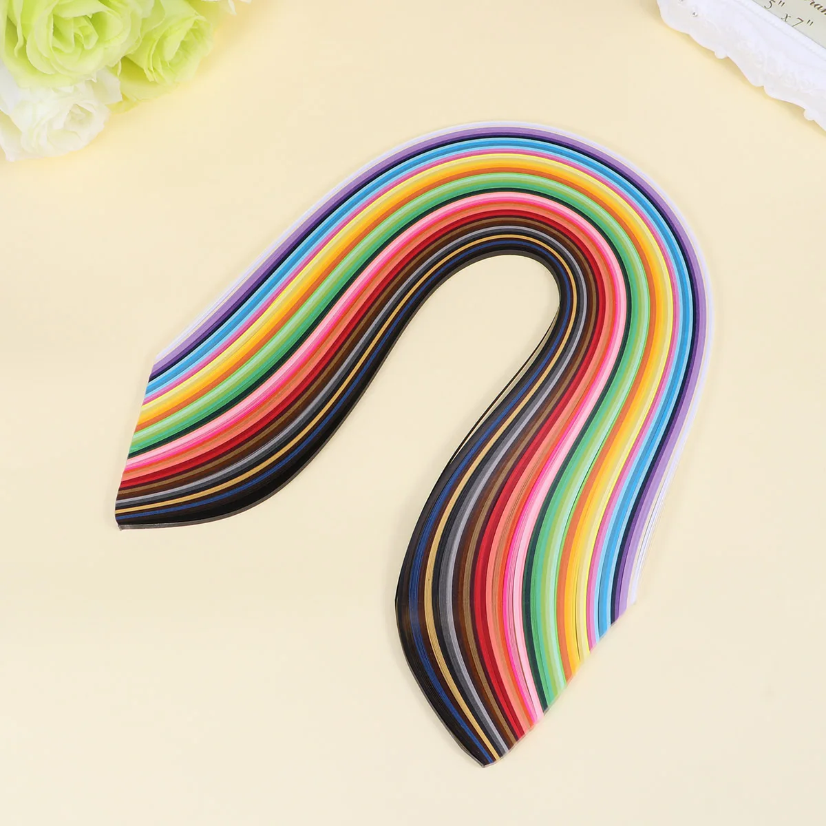 500 Pieces Paper Quilling Strips 50 Colors Set for Creative Crafts DIY Handwork Arts Projects 5mm Colorful Design