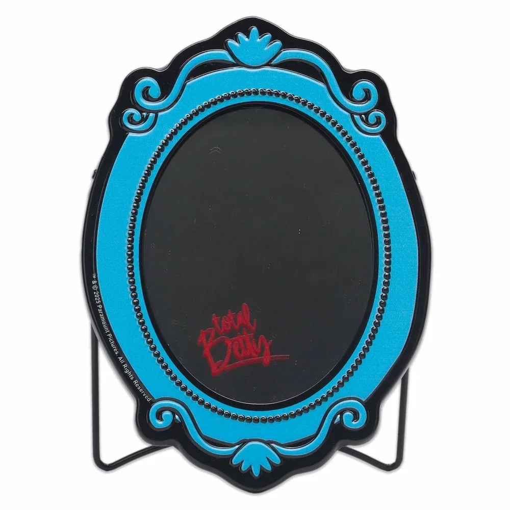 

Clueless High Gloss Tin Mirror with Easel Nostalgic 90s Embossed Metal Frame Wall Mount Tabletop Display Decorative Home Gift