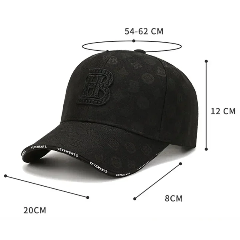 New Fashion Cotton Embroidery for B Logo Baseball Caps Men Women Streetwear Sun Hat Outdoor Sport Running Tennis Adjustable Gift