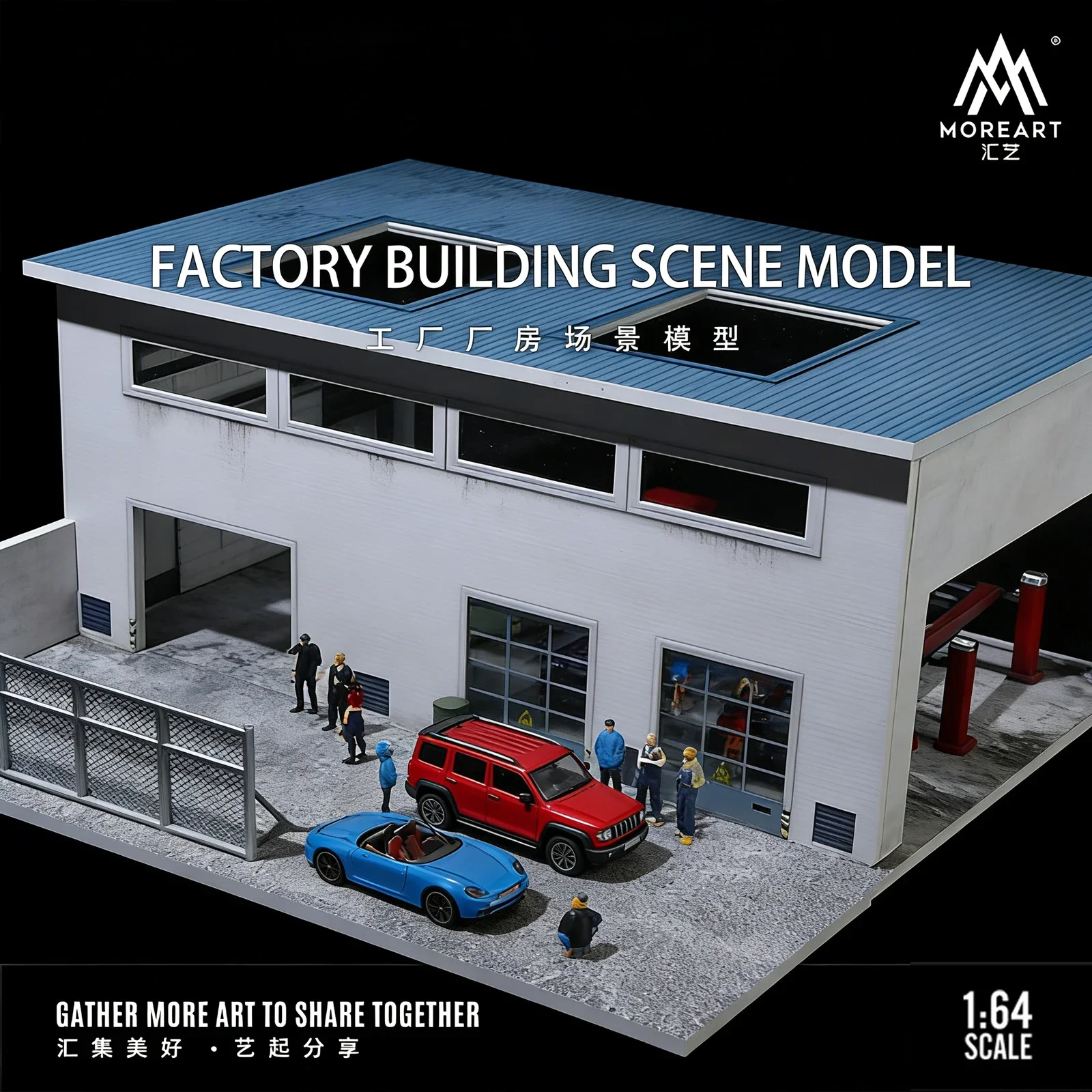 x-t-diorama-1-64-car-garage-model-city-factory-building-scene-die-casti-car-parking-lot-display-case-model-toys