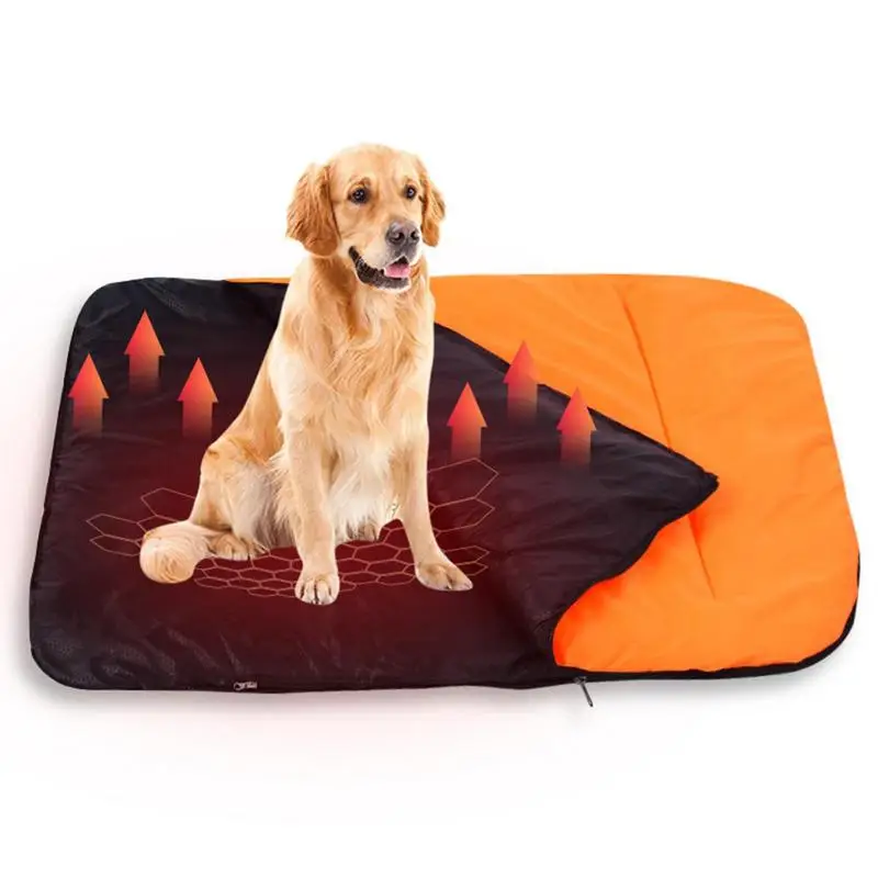 

USB Heated Dog Sleeping Bag Winter Warm Dog Bed Indoor Outdoor Warm Camping Sleeping Bag For Small Large Medium Dogs Pet Cat Dog