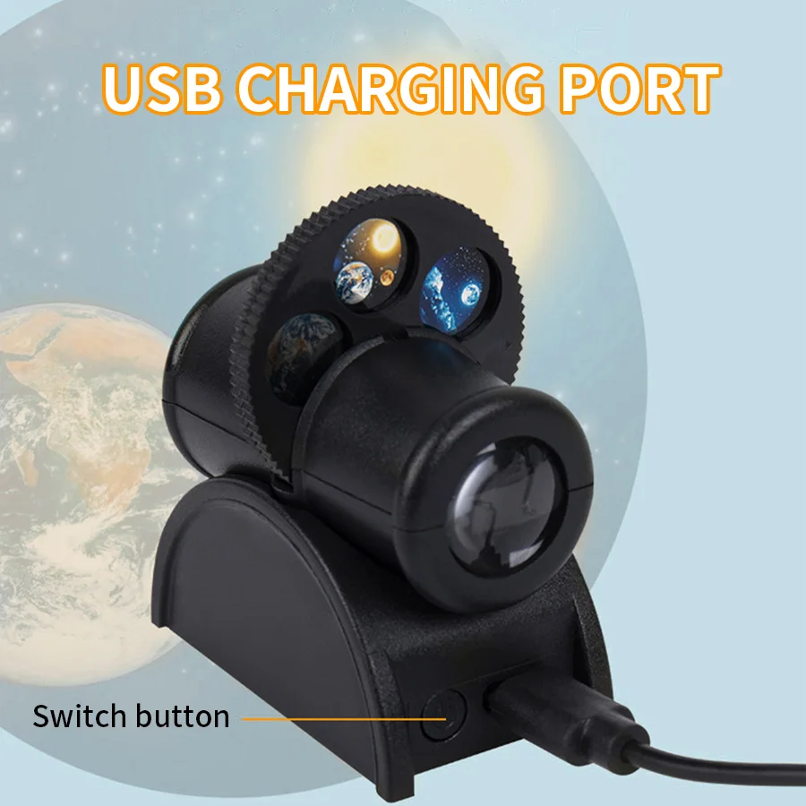 Erde Mond Licht Ins Mond Projektor Licht Sternen Himmel Projektor Drehen Planetarium Lampe Wand Lichter USB Zimmer Dekor Nachtlicht