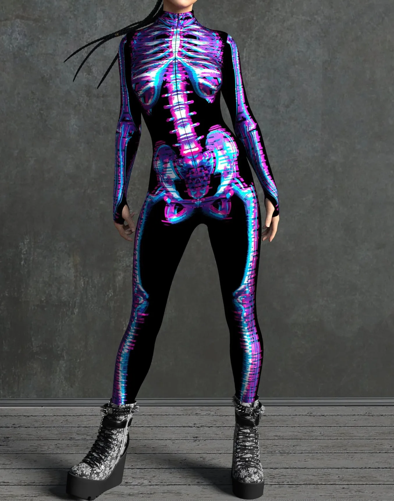 

Men Skull Skeleton Tights Bodysuit Halloween Zentai Suit Set Cosplay Jumpsuit Unique Costume Party Masquerade Robot Clothing