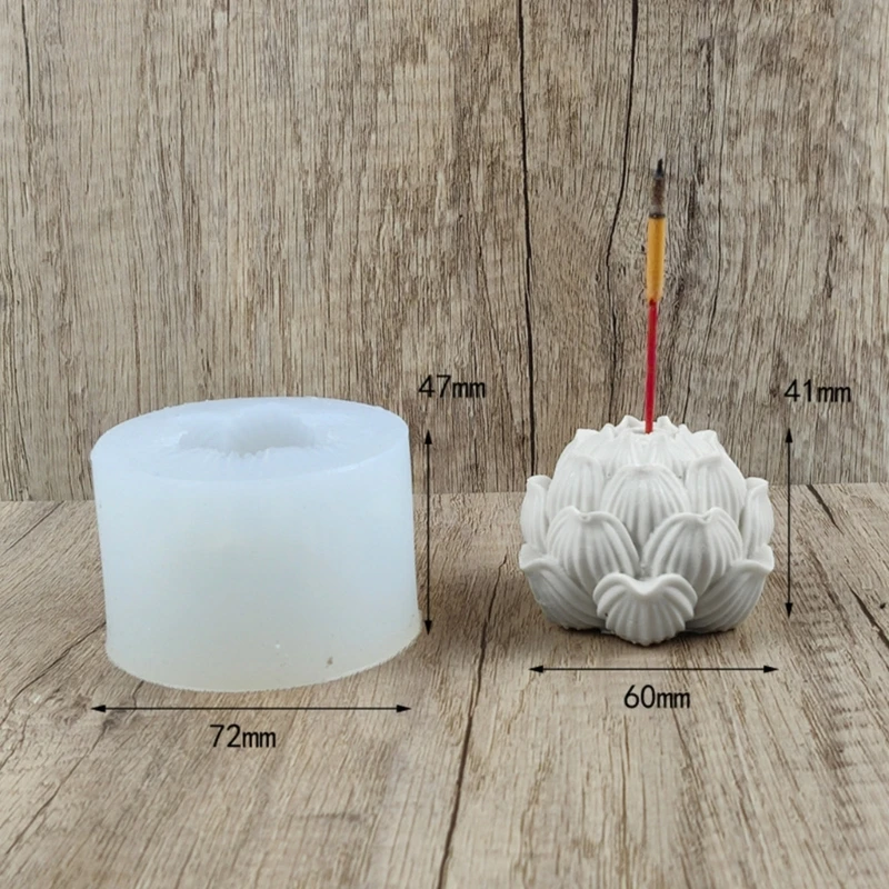 2Pcs/set Elegant Incense Holder Mold Handmade Lotus Incense Holder Silicone Molds Incense Trays Resin Molds 3XUA