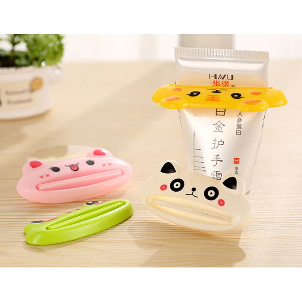 

Держатель-выдавливатель для зубной пасты в виде мультяшного животного для удобного использования, аксессуар для ванной комнаты, многоразовый роликовый держатель для тюбиков, случайный дизайн