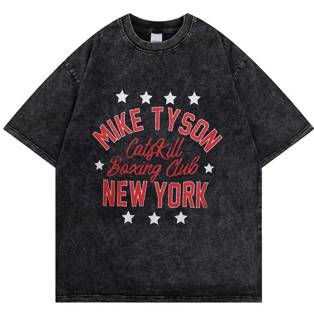 Mike Tyson Vintage T-shirts Washed T Shirt Streetwear Retro Tshirt Summer Short-sleeved Shirts Boxing Champion Oversized Tshirts