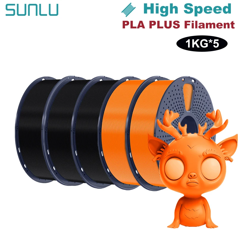 SUNLU 5KG Hoge snelheid PLA Plus 3D-printerfilament 1,75 mm 1000G / rol High Flow Snelle 3D-filament Ontworpen voor snelle printer
