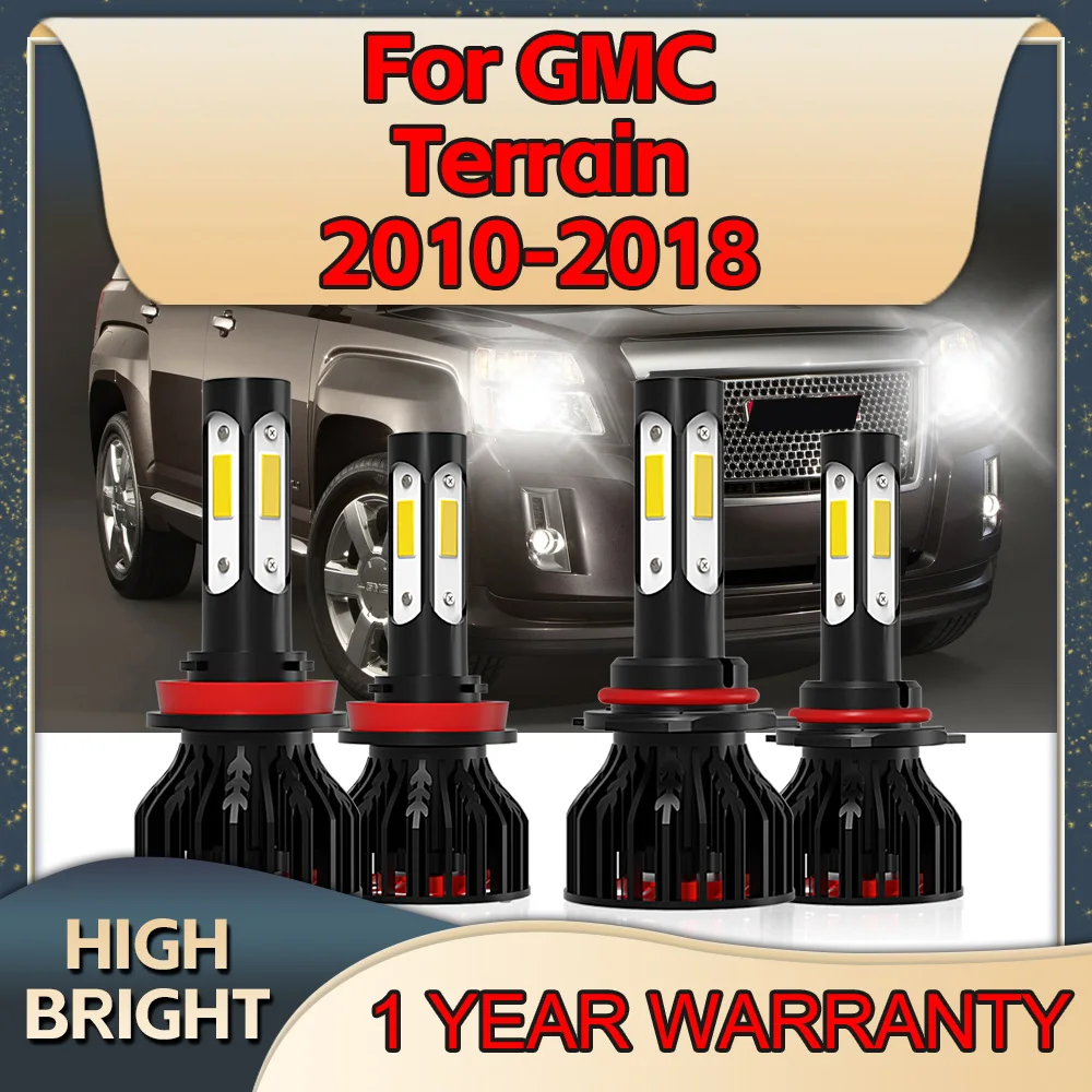 

4Pcs 180W LED Headlights Canbus H11 9005 6000K 4Side Chips For GMC Terrain 2010 2011 2012 2013 2014 2015 2016 2017 2018