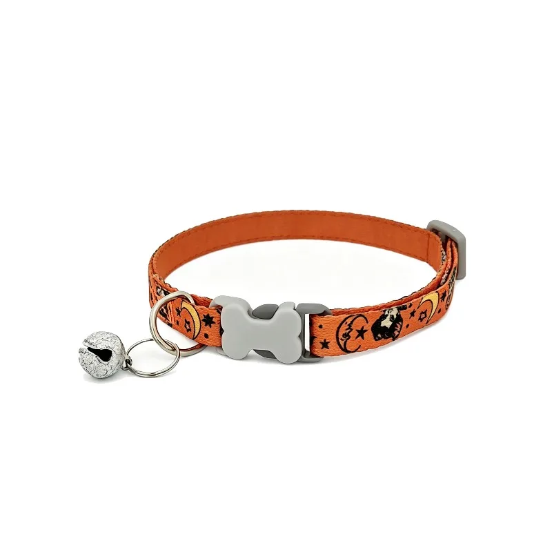 5pcs Pet Collar With Bell Pendant Letter Paw Print Neck Strap Fashion Adjustable Cat Dog Collar Wholesale Pet Accessories