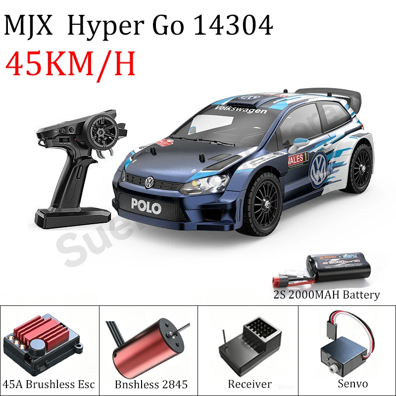 MJX HYPER GO 14304 14303 1/14 Brushless Motor 45KM/H High-speed Four-wheel Drive 2.4G RC Off-road Drifting Racing Car Boys' Gift