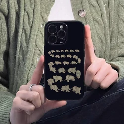 Korean Graffiti Elephant Creativity Phone Case For iPhone 16 Pro Max 15 Pro 14 13 12 11 Pro Mini 7 8 Plus Niche Y2K Phone Cases