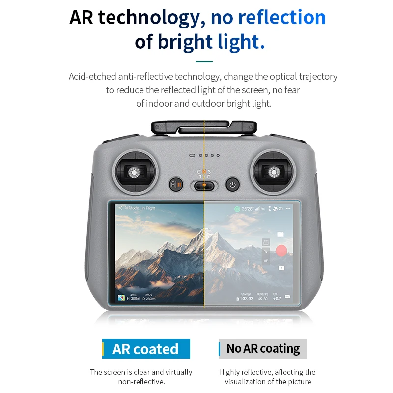 For DJI RC/RC2 Remote Control Screen Protector AR Anti-reflection Tempered Film For Mavic 3/Air 3/2S/Mini 3/4 Pro Accessories