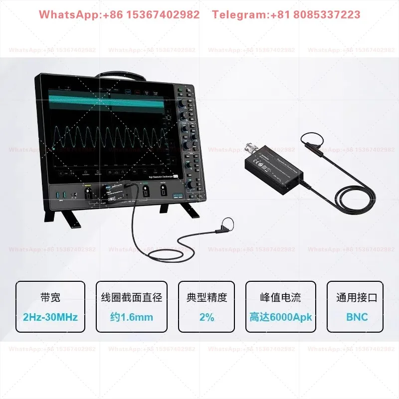 RCP Series Flexible Current Probe Coil, 30MHz Bandwidth Rogowski Coil, Replaces PEM 12000A, BNC Interface